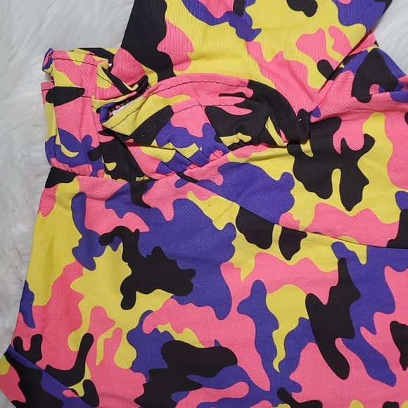 neon camo ruffle zip cardigan - Picture 4 of 9